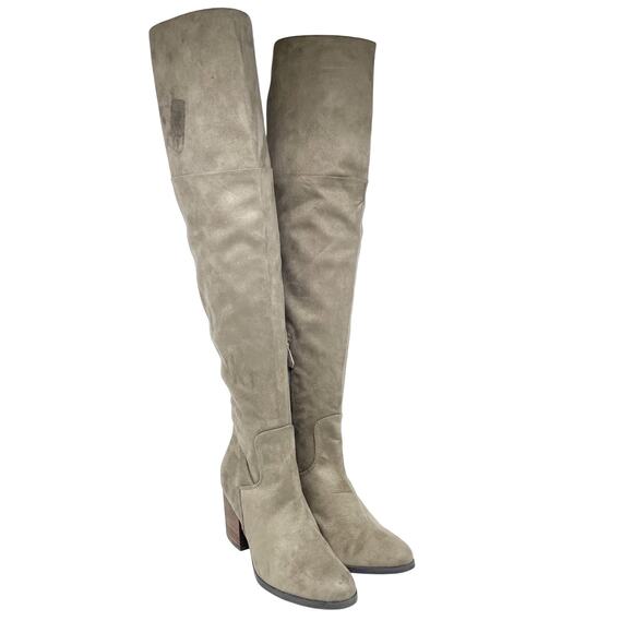 BP. Women's Luke Fab Over The Knee Boots Taupe Faux Suede Size 7.5M - Picture 1 of 14